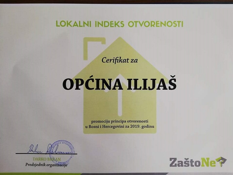 certifikat otvorenost jls