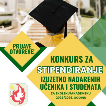 Konkurs za stipendiranje izuzetno nadarenih učenika i studenata za školsku/akademsku 2025/2026. godinu